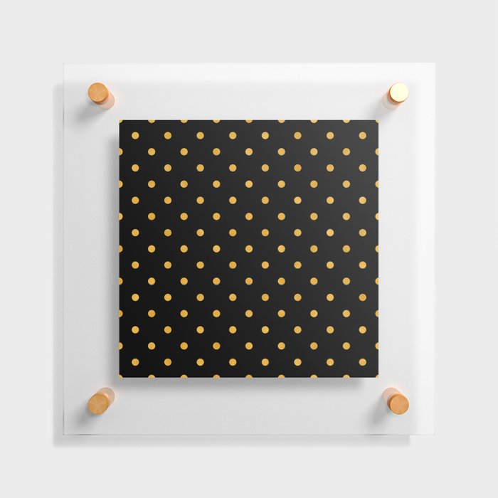 Gold And Black Dots Collection Floating Acrylic Print