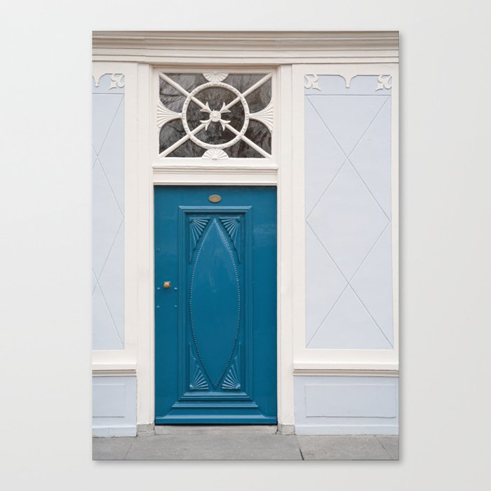 Blue Wooden Door Travel Photography Art Print | Dutch Europe Street Architecture Design Photo | Colors Of The Netherlands Canvas Print