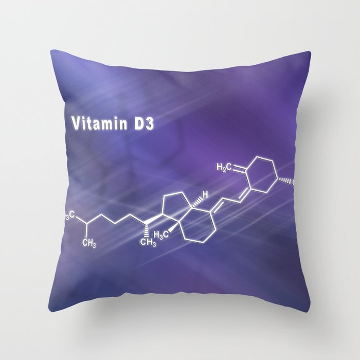Vitamin D3, Structural chemical formula Throw Pillow