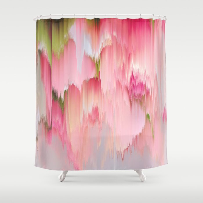 Artsy abstract blush pink watercolor brushstrokes Shower Curtain