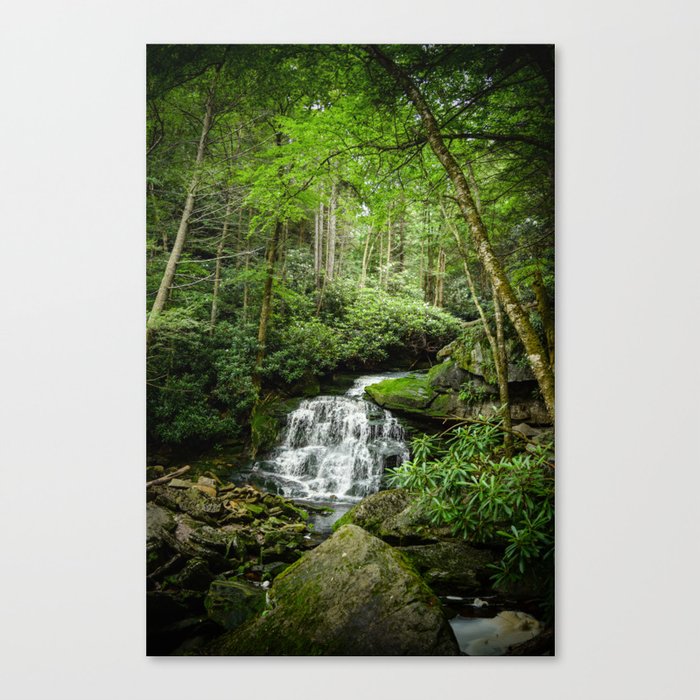 Appalachian Mountains Cascade Waterfall Nature Landscape Photography Canvas Print