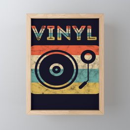 Record Player Vinyl Sunset LP EP Turntable Framed Mini Art Print