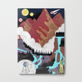 Mountains in space Metal Print