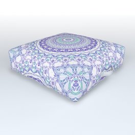 Pastel Purple and Green Mandala Outdoor Floor Cushion | Mandalas, Mandalaart, Kaleidoscope, Flower, Pastelgreen, Kellydietrich, Trippy, Lightgreen, Floral, Graphicdesign 