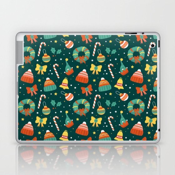 Christmas Pattern Colorful Decorative Elements Laptop & iPad Skin