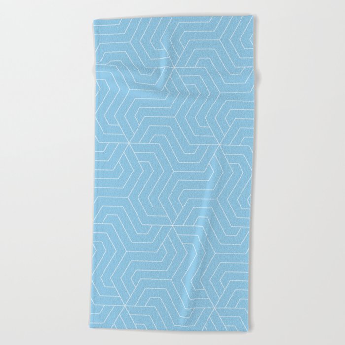 Light cornflower blue - turquoise - Modern Vector Seamless Pattern Beach Towel