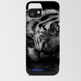 Eye of the tiger black and white portrait photograph / photography / photographs wall decor iPhone Card Case