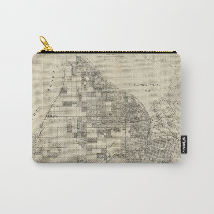 Vintage Map of Tacoma Washington (1907) Carry-All Pouch