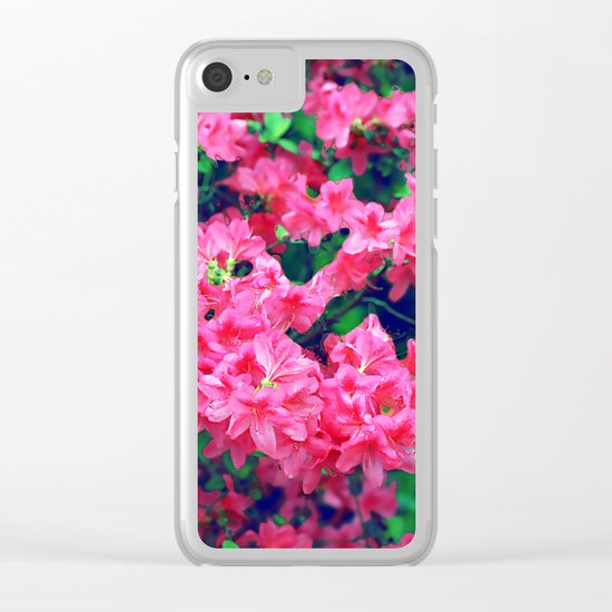 Pink azalea blooms. Clear iPhone Case