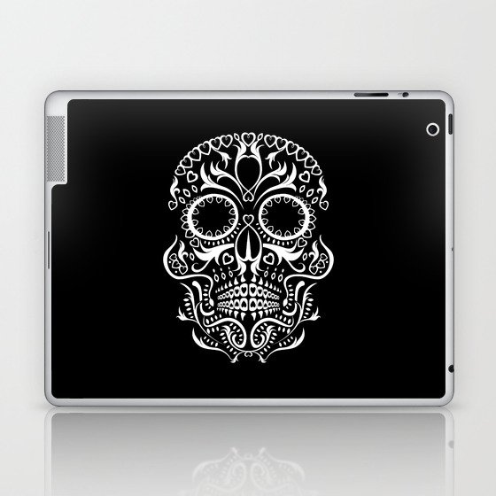 Day of the Dead Skull - Hearts Laptop & iPad Skin