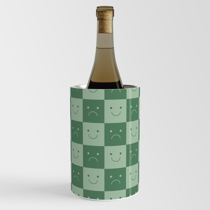 Plaid of Emotions pattern sage Wine Chiller