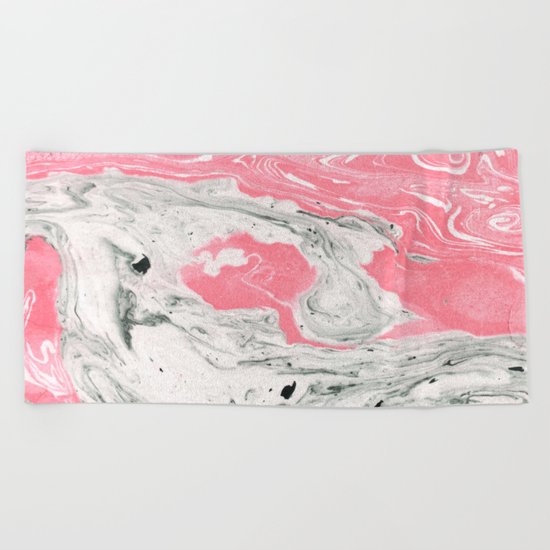 Marble + Bubblegum #society6 #decor #buyart Beach Towel