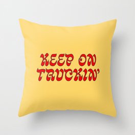 Keep on Truckin yellow Throw Pillow