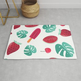 Tropical Summer Watermelon Popsicle Area & Throw Rug