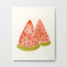 Watermelon Watercolor Metal Print