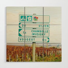 Burgundy cycling tour | Road signs Wood Wall Art