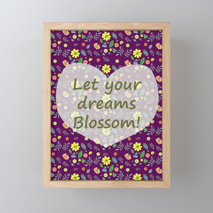Blossom Dreams Lemon Magenta Pallet Framed Mini Art Print
