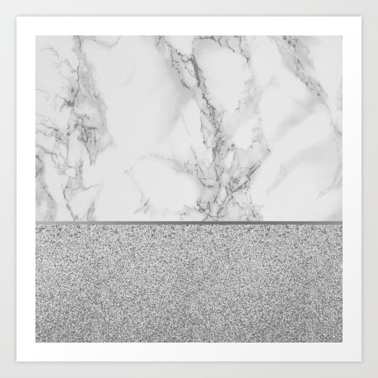 Marble + Glitter #1 Art Print