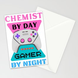 Chemist by day gamer by night Stationery Card