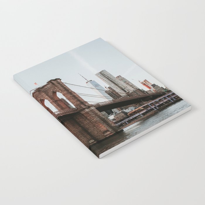Skyline with Brooklyn Bridge | Colourful Travel Photography | New York City, America (USA) Notebook