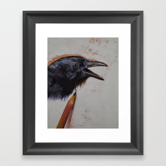 Raven Sketch Framed Art Print