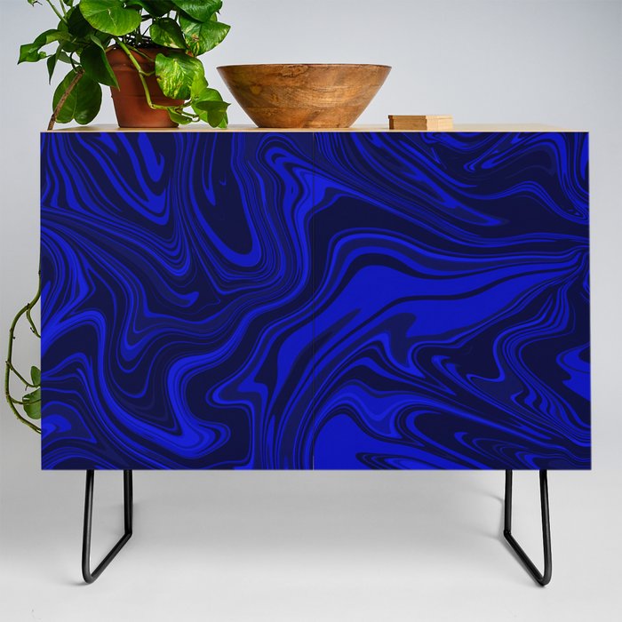 Aquamarine blue liquid art Credenza