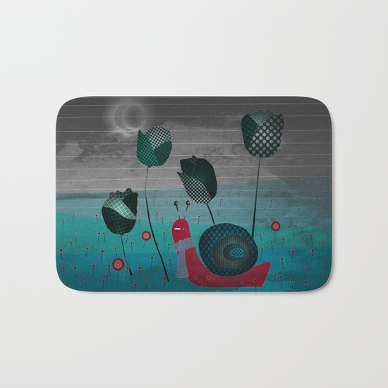 snail in a bad mood Bath Mat