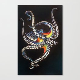 Octopus drawing, pastel pencil Canvas Print