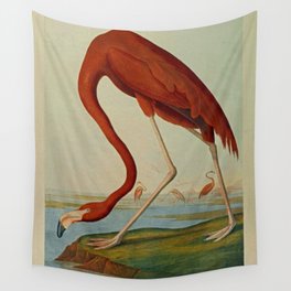 American Flamingo by John Audubon (1785 – 1851) Reproduction. Wall Tapestry