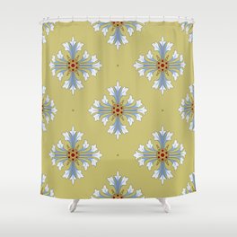 Seamless geometrical floral pattern with beautiful vintage mandalas.  Shower Curtain