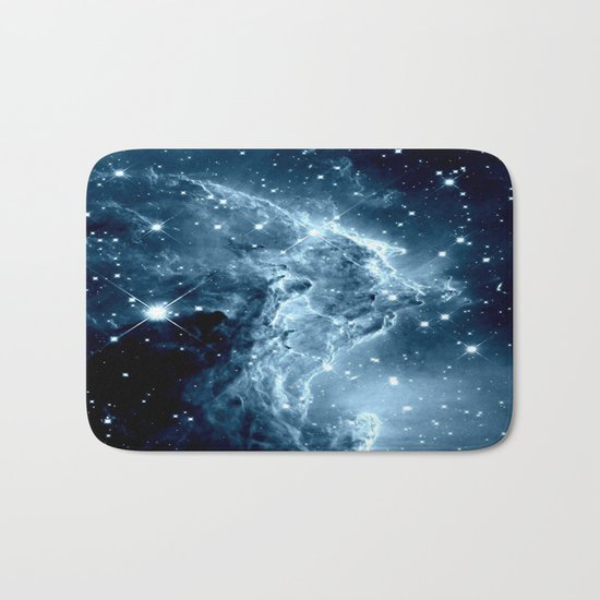 Ice Blue Galaxy : Monkey Head Nebula Bath Mat