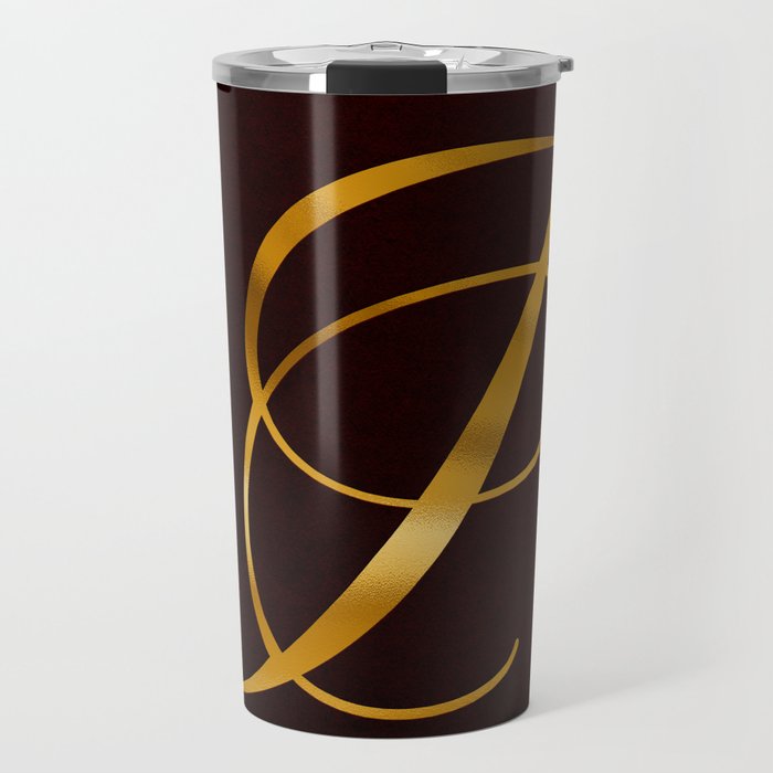 Golden letter i in vintage design Travel Mug