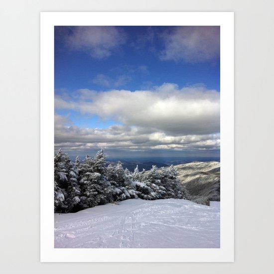Skiing in Vermont Art Print