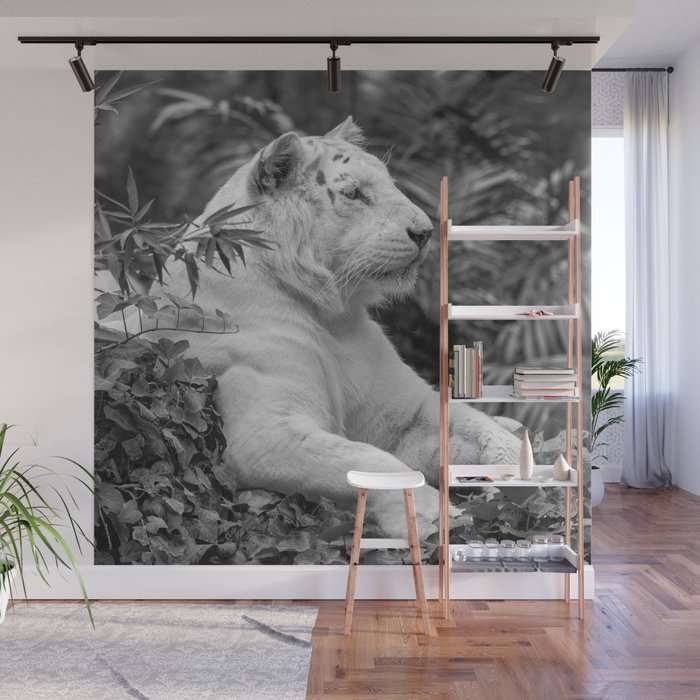 Tiger Black and White Wall Mural