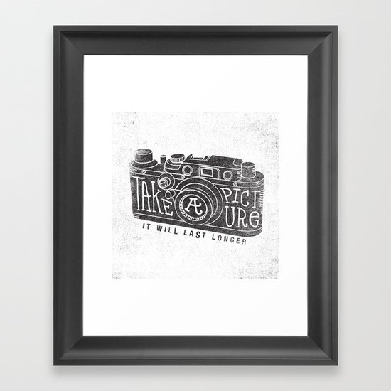TAKE A PICTURE Framed Art Print
