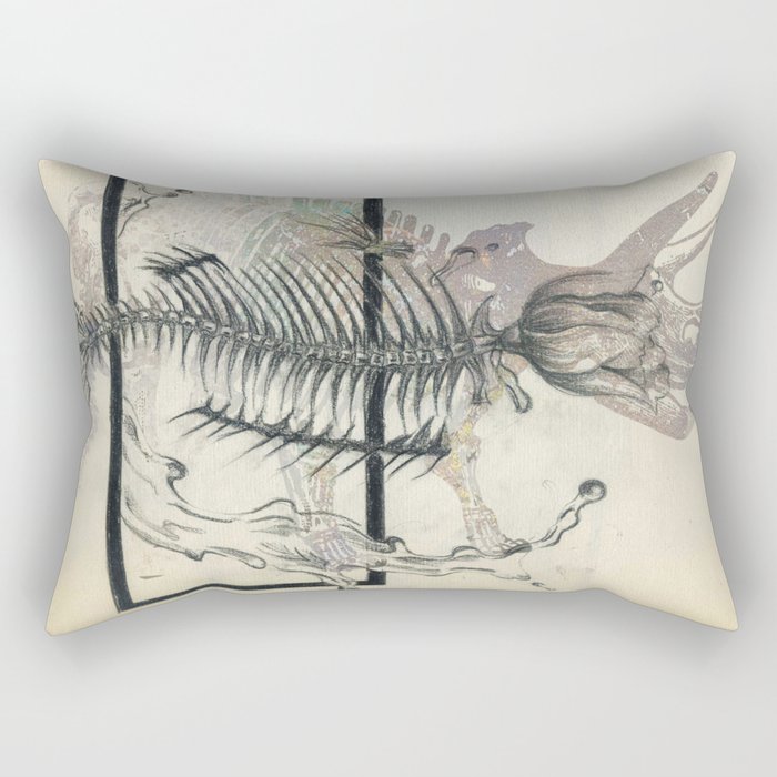 rose-Fish-bone dinosaur Rectangular Pillow