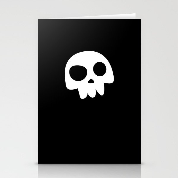 Skull Head logo with Three Teeth | Bones, white, pirates, symbolism, mortality, death, Halloween Stationery Cards