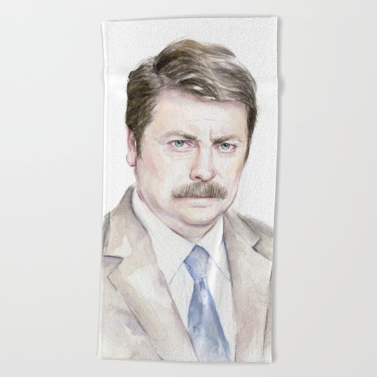 Swanson Watercolor Ron Beach Towel