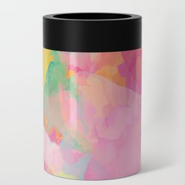 Gradient Watercolor yellow pink green Can Cooler