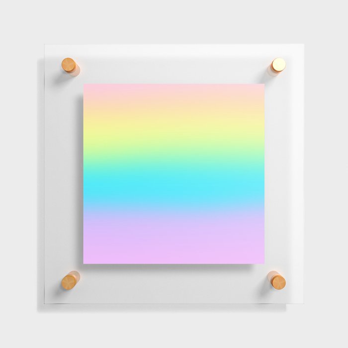 Striped Pastel Rainbow Gradient Floating Acrylic Print
