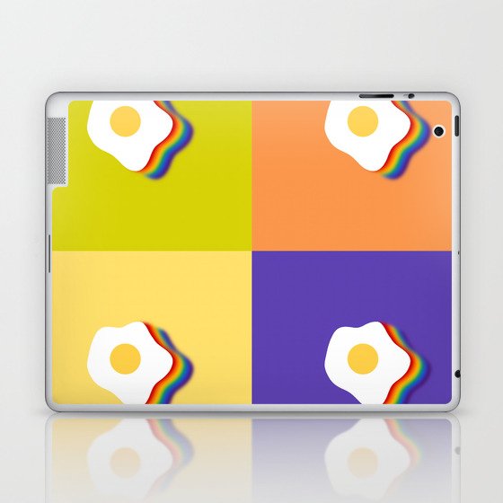 Rainbow fried egg patchwork 3 Laptop & iPad Skin