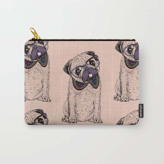 Hipster Pug Carry-All Pouch