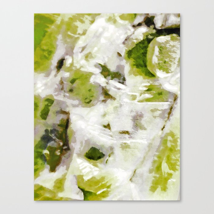 Innocent: a lime green and white abstract Canvas Print