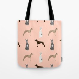 Whippet dog breed pet portrait whippets pure breed dog gifts Tote Bag