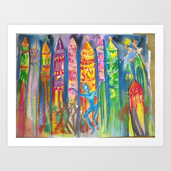 Goa, Anjuna Night Market Art Print
