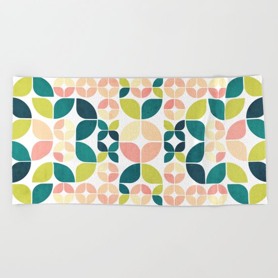 Rose Garden Pattern Beach Towel