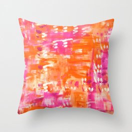 Abstract Painting In Pink and Orange Throw Pillow