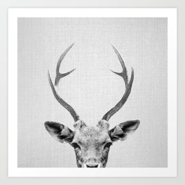Deer - Black & White Art Print
