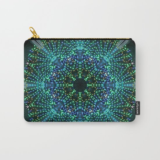 Kaleidoscope fantasy on lighted peacock shape Carry-All Pouch