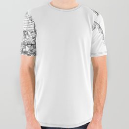Sarasota White Map All Over Graphic Tee